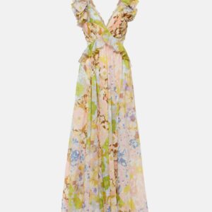 Zimmermann Pop ruffled floral midi dress