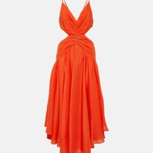 Zimmermann Raie cutout linen midi dress