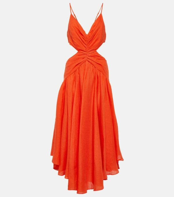 Zimmermann Raie cutout linen midi dress