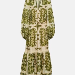 Zimmermann Raie tiered printed silk midi dress