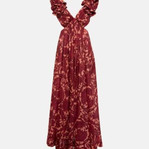 Zimmermann Tiggy printed cutout silk maxi dress