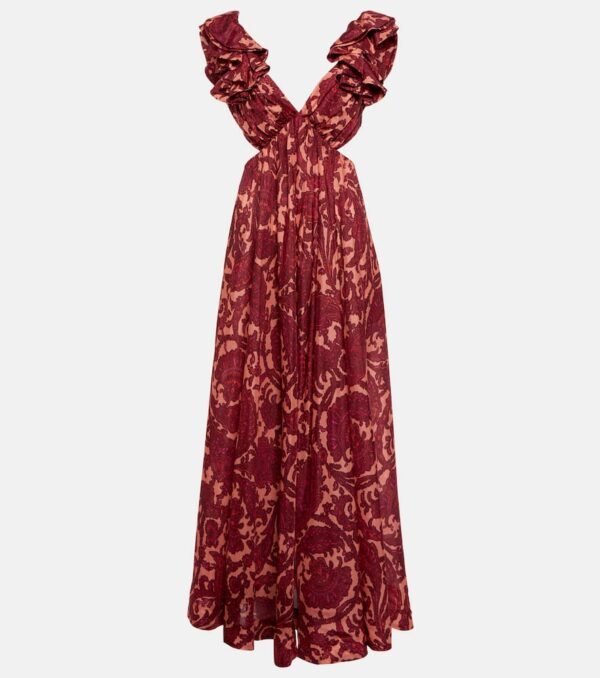 Zimmermann Tiggy printed cutout silk maxi dress