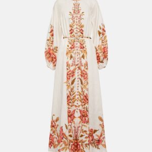 Zimmermann Vacay Billow belted floral linen maxi dress