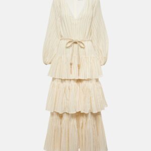 Zimmermann Waverly Tiered striped cotton-blend midi dress