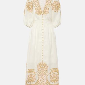 Zimmermann Waverly embroidered linen midi dress