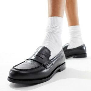 & Other Stories leather loafers in black