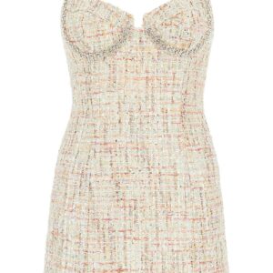 self-portrait tweed Sheath Dress With Crystal