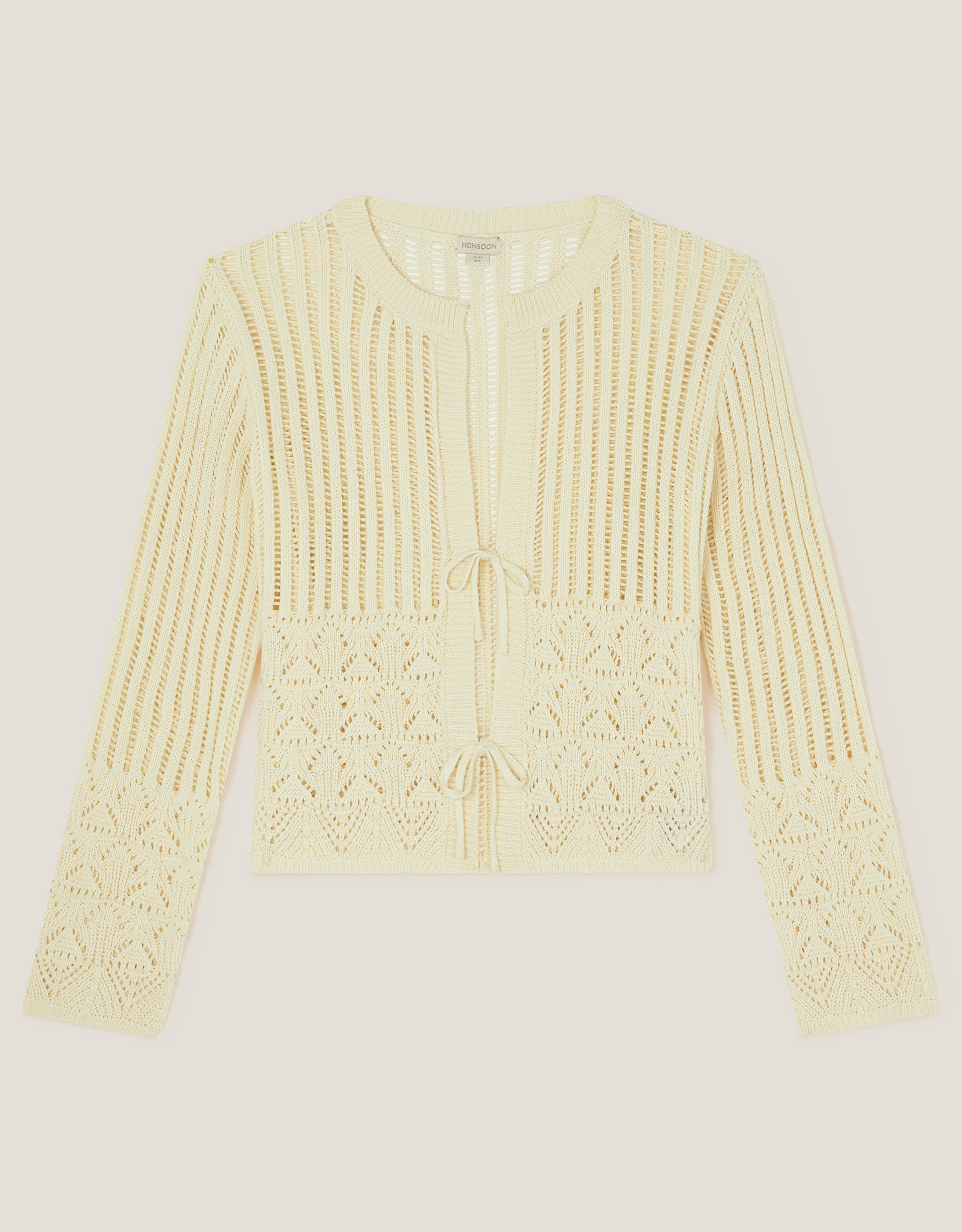 Cropped Knit Cardigan Ivory