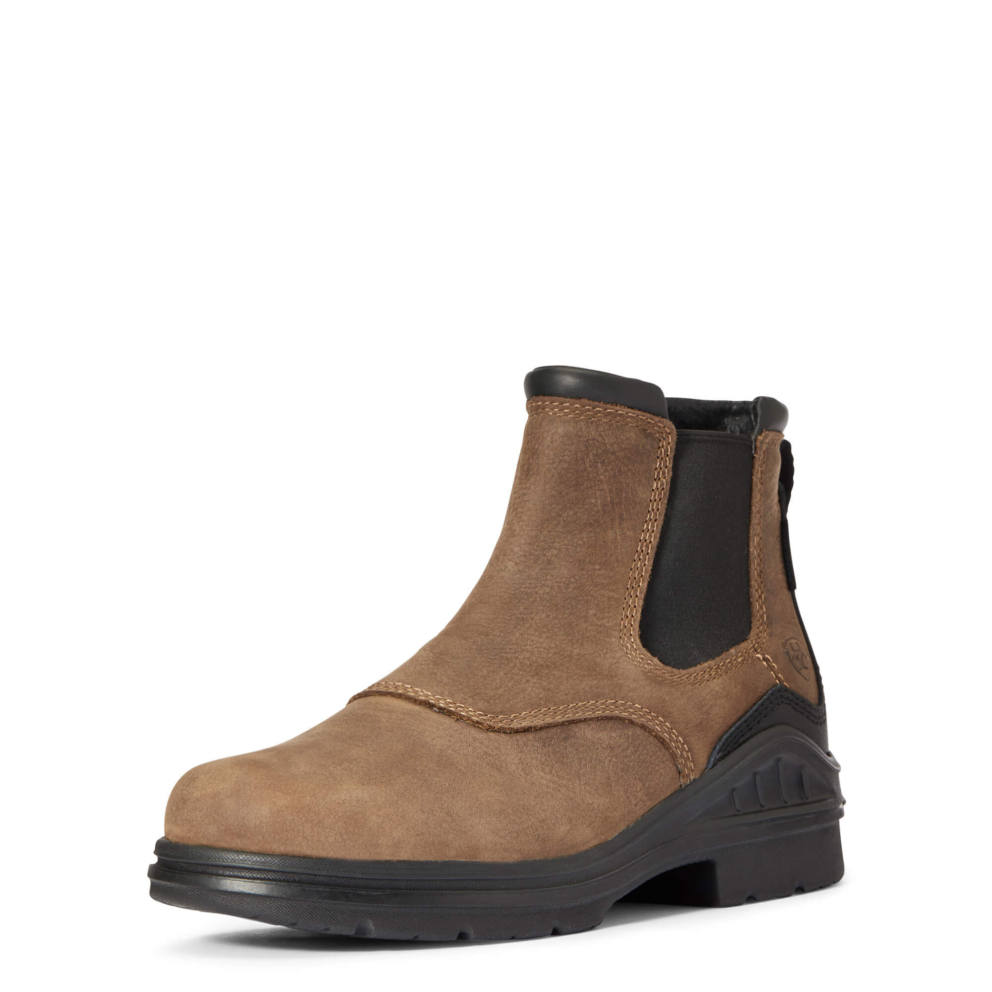 Women's Barnyard Waterproof Chelsea Boots in Antique Brown Leather, B Medium Width, Size ., by Ariat