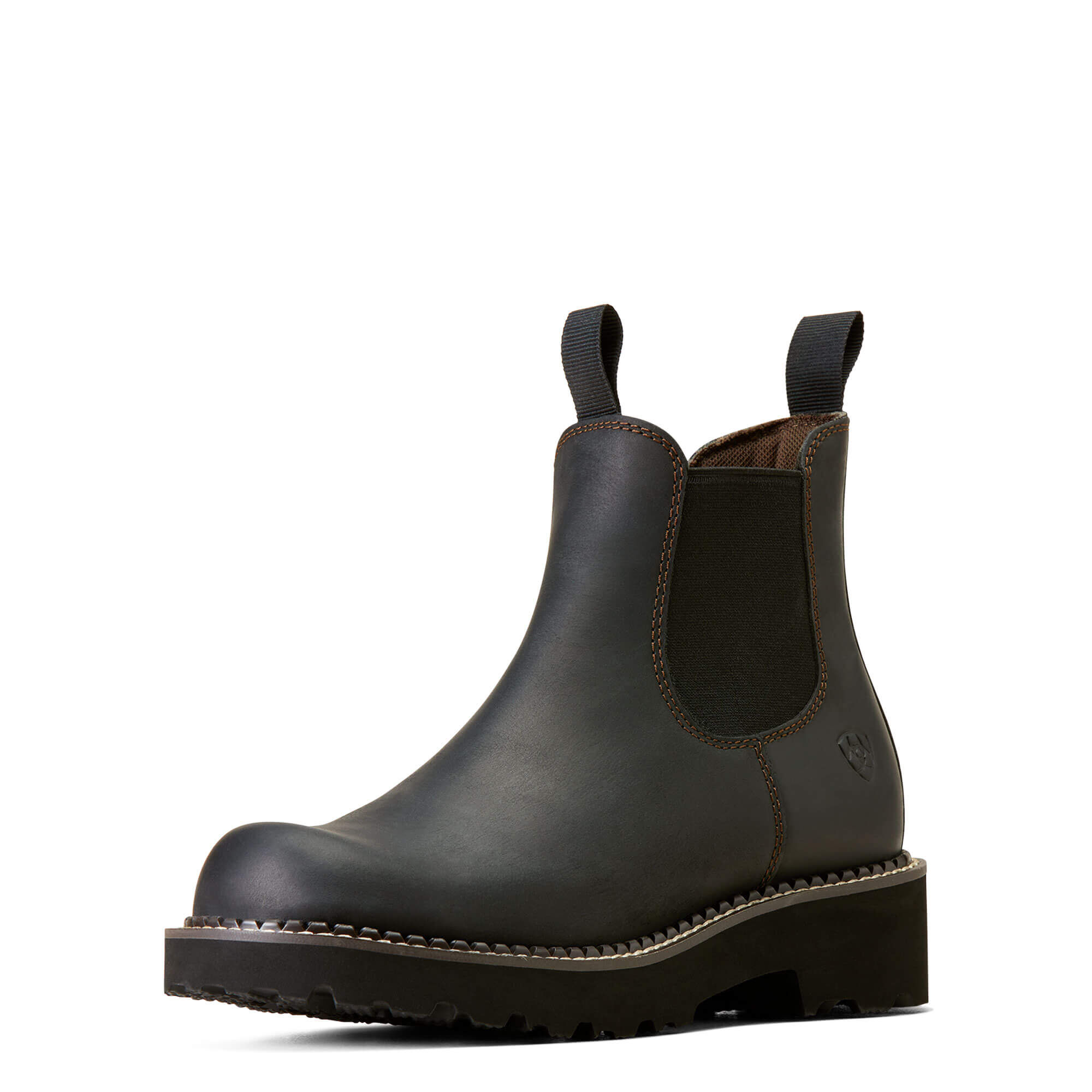 Women's Fatbaby Chelsea Western Boots in Black Deertan Black Gore, B Medium Width, Size , by Ariat