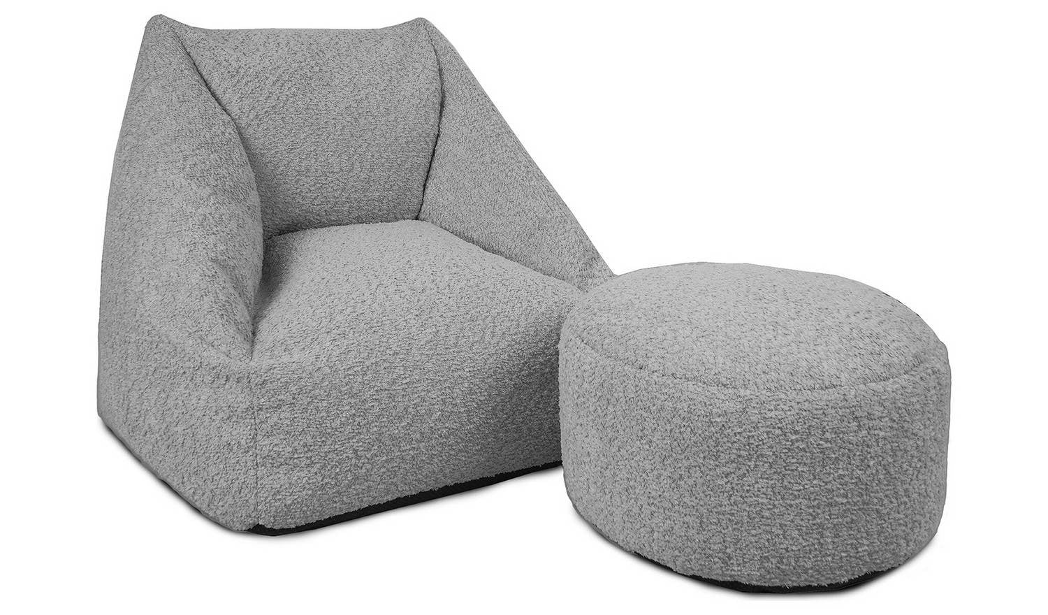 Rucomfy Kids Snuggle Bean Bag Chair And Footstool Grey Indoor Seating