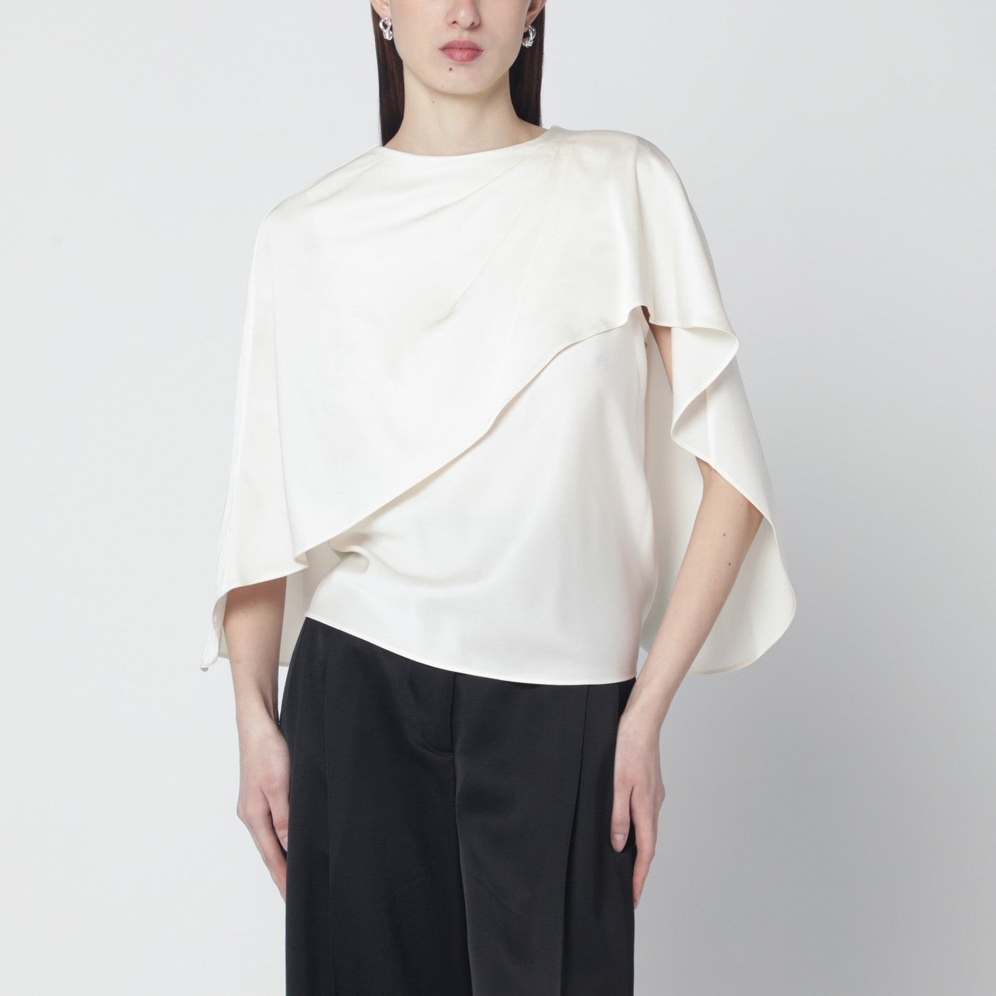 Eliora cream satin blouse