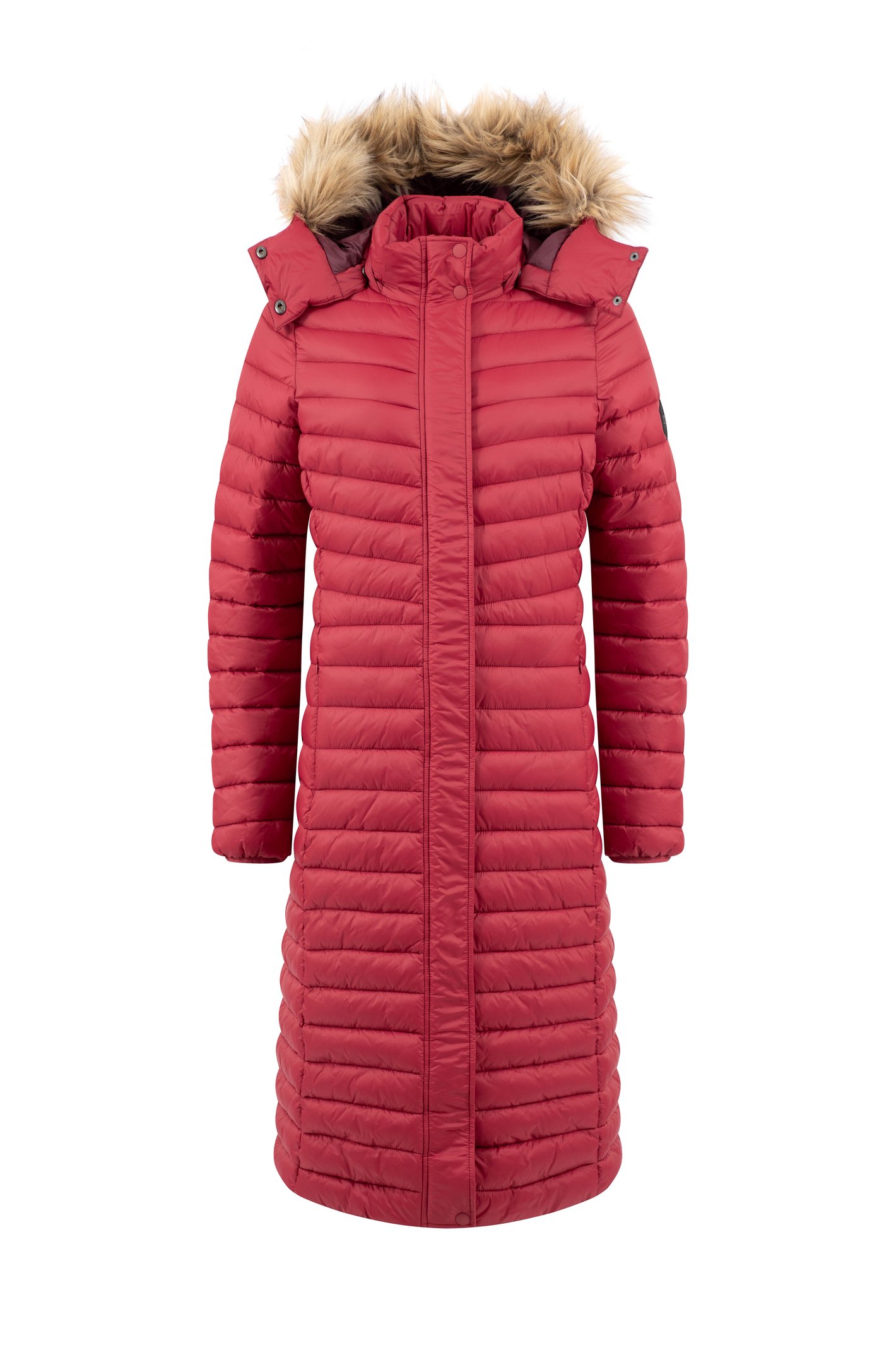Weird Fish Kempley Lightweight Padded Mid-Line Hooded Jacket Garnet Size