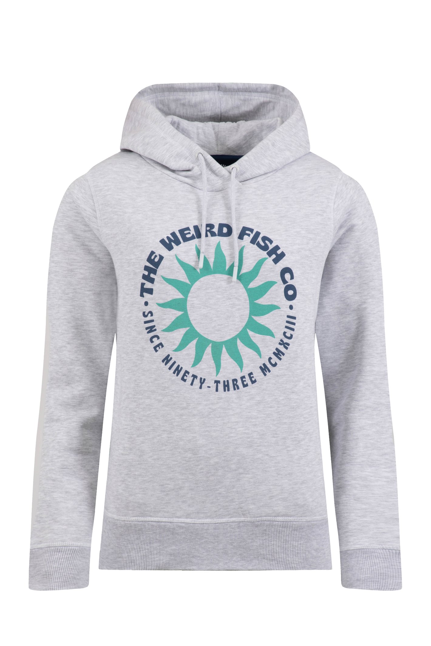 Weird Fish Kira Graphic Popover Front Print Hoodie Light Grey Size