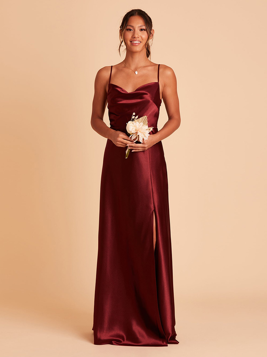 Bridesmaid Dresses Satin Fabric A-Line Floor-Length Wedding Party Dress