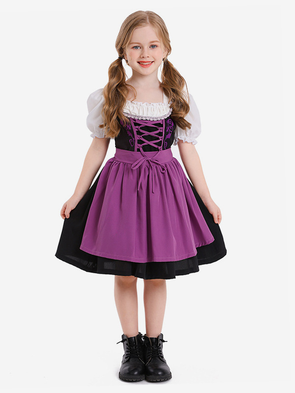 Halloween Kids Halloween Costumes Light Sky Blue Halloween Polyester Set Kid's Dress