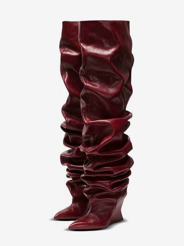 wedge slouch boots for women