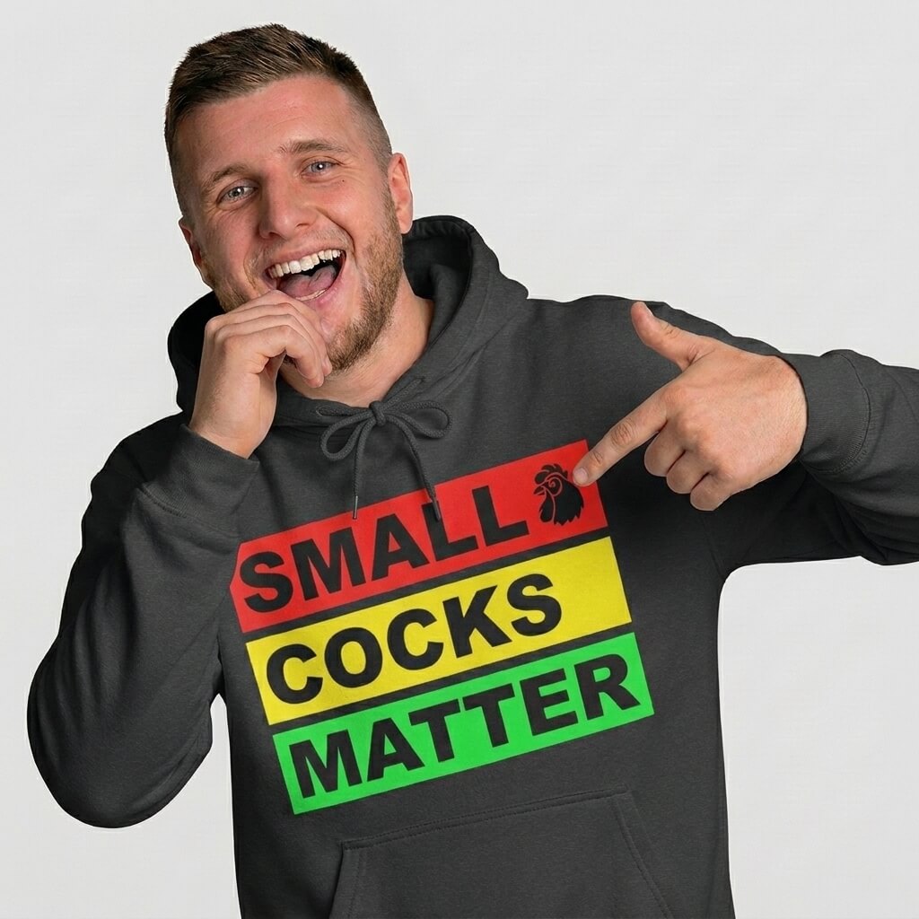 Small Cocks Matter Funny Pun Hoodie - L Dark Heather
