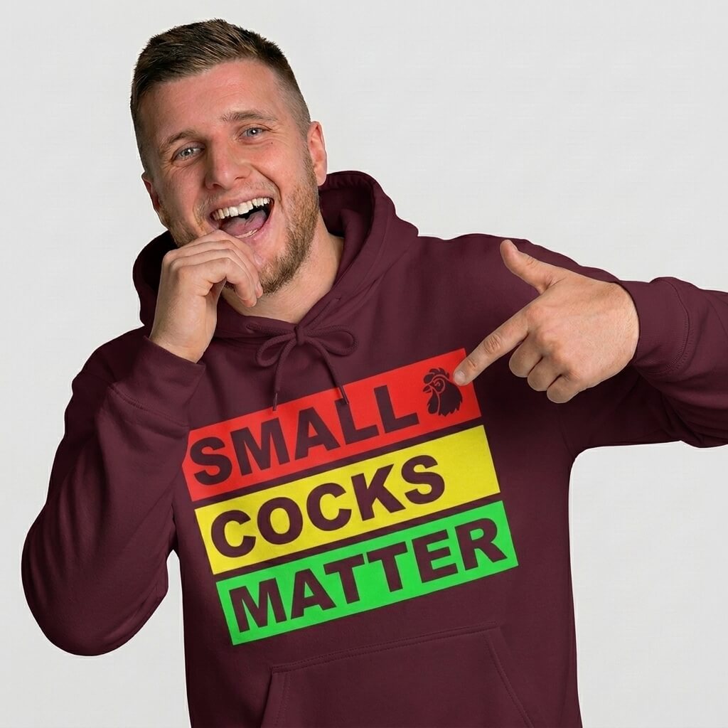 Small Cocks Matter Funny Pun Hoodie - Maroon