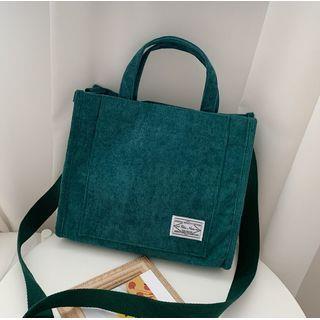 Corduroy Crossbody Tote Bag Green