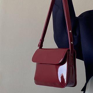 Patent Flap Crossbody Bag Red