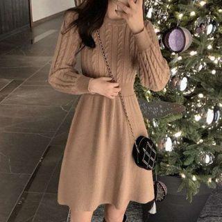 Mini A-Line Sweater Dress Black