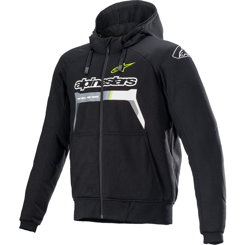 Alpinestars Chrome Ignition Motorcycle Hoodie - Black Yellow Fluo -" |