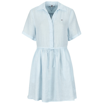 Tommy Hilfiger ESS LINEN SHORT SS DRESS women's Dress in Blue