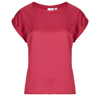 Vila VIELLETTE SS SATIN women's Blouse in Pink