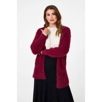 Izabel London Soft Textured Longline Open Cardigan women's Sweater in Pink