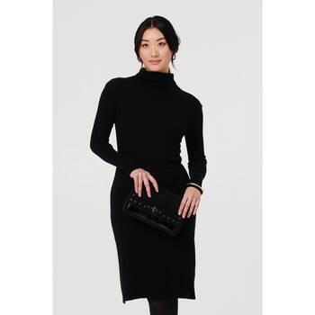 Izabel London Textured Knit Bodycon Midi Dress women's in Grey