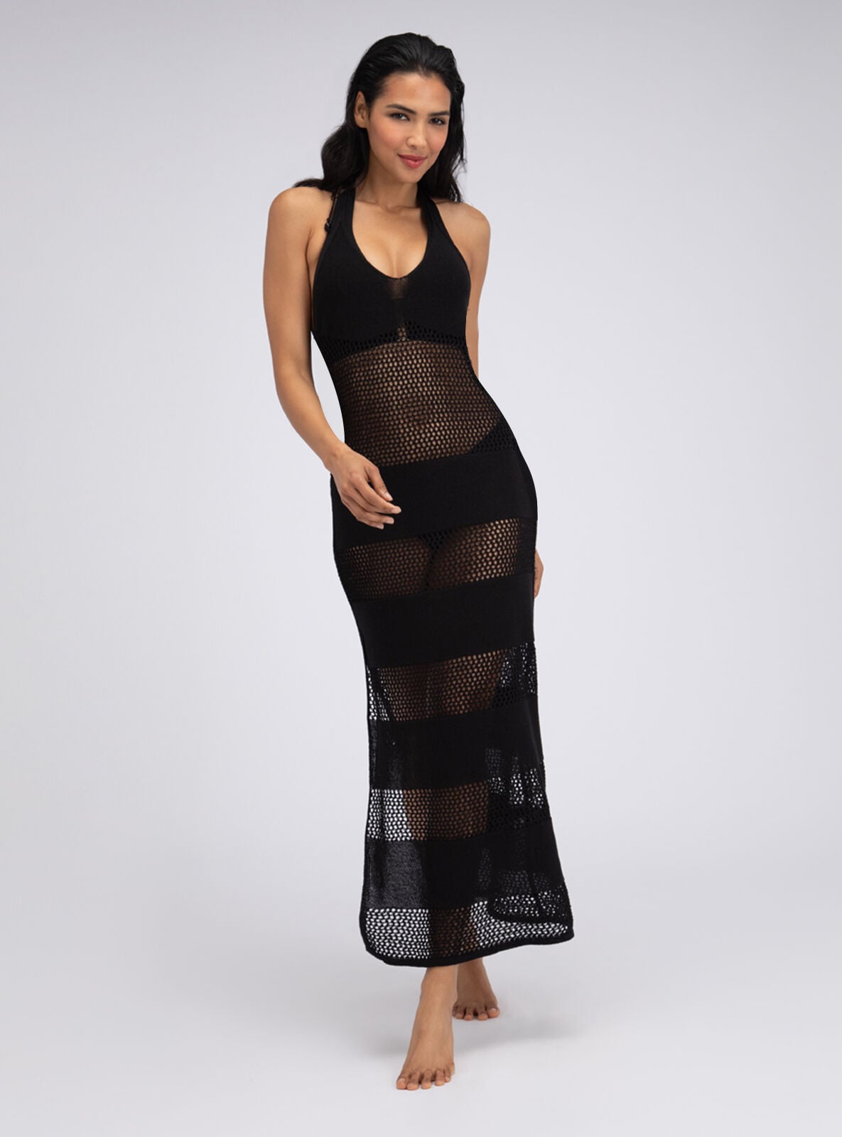 Boux Avenue Knitted maxi beach dress - Black
