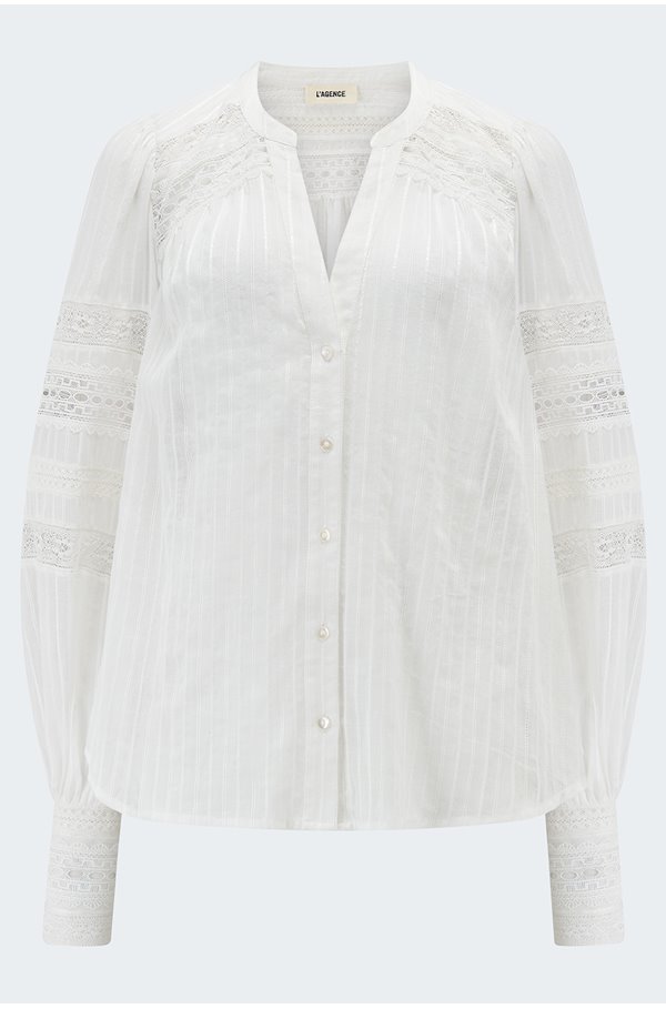 L'Agence - Kiera Blouse in Ivory