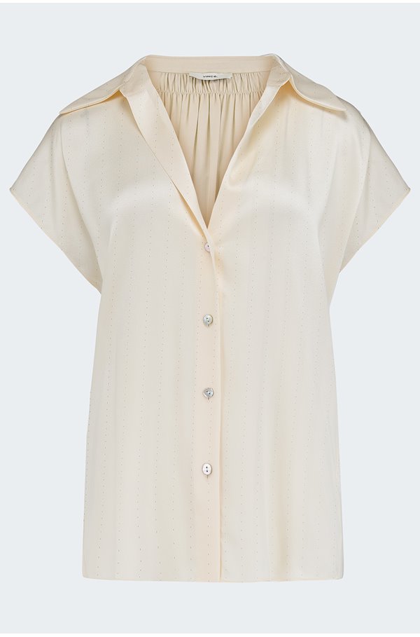Vince - Cap Sleeve Ruched Blouse in Chiffon