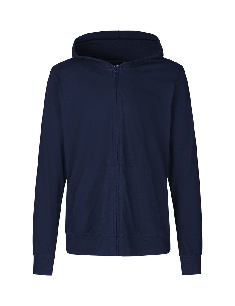Fairtrade Organic Zipped shirt Hoodie: Unisex - Navy