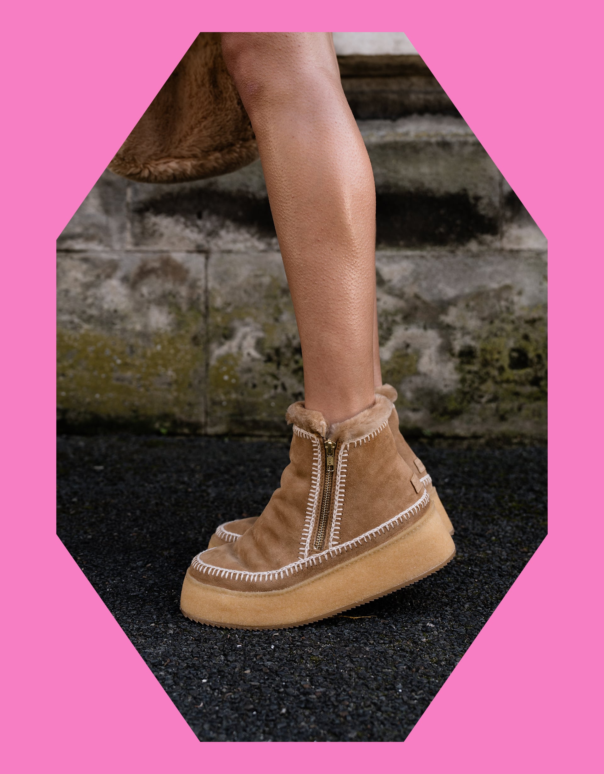 Laidback London Setsu Platform Suede Ankle Boots Camel