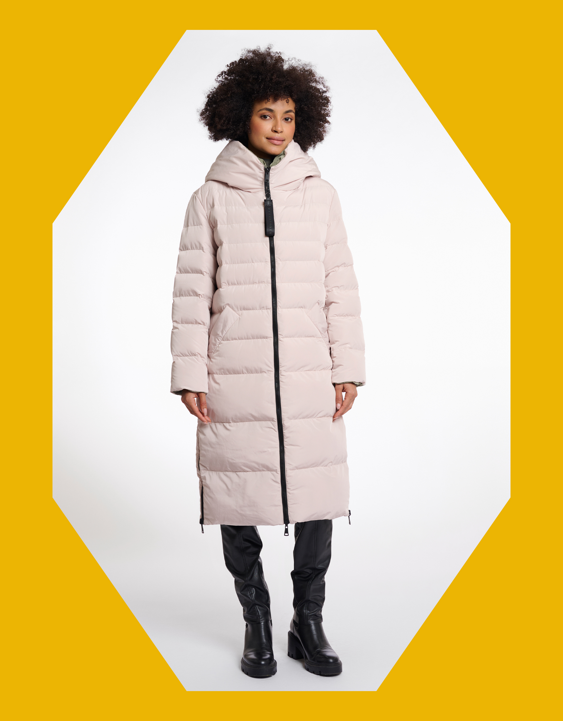 Rino & Pelle Keila Reversible Long Puffer Coat White