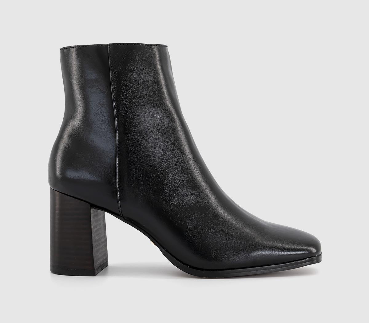 OFFICE Womens Ava Block Heel Ankle Boots Black