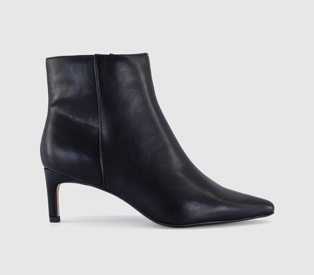 OFFICE Womens Aurelia Kitten Heel Ankle Boots Black