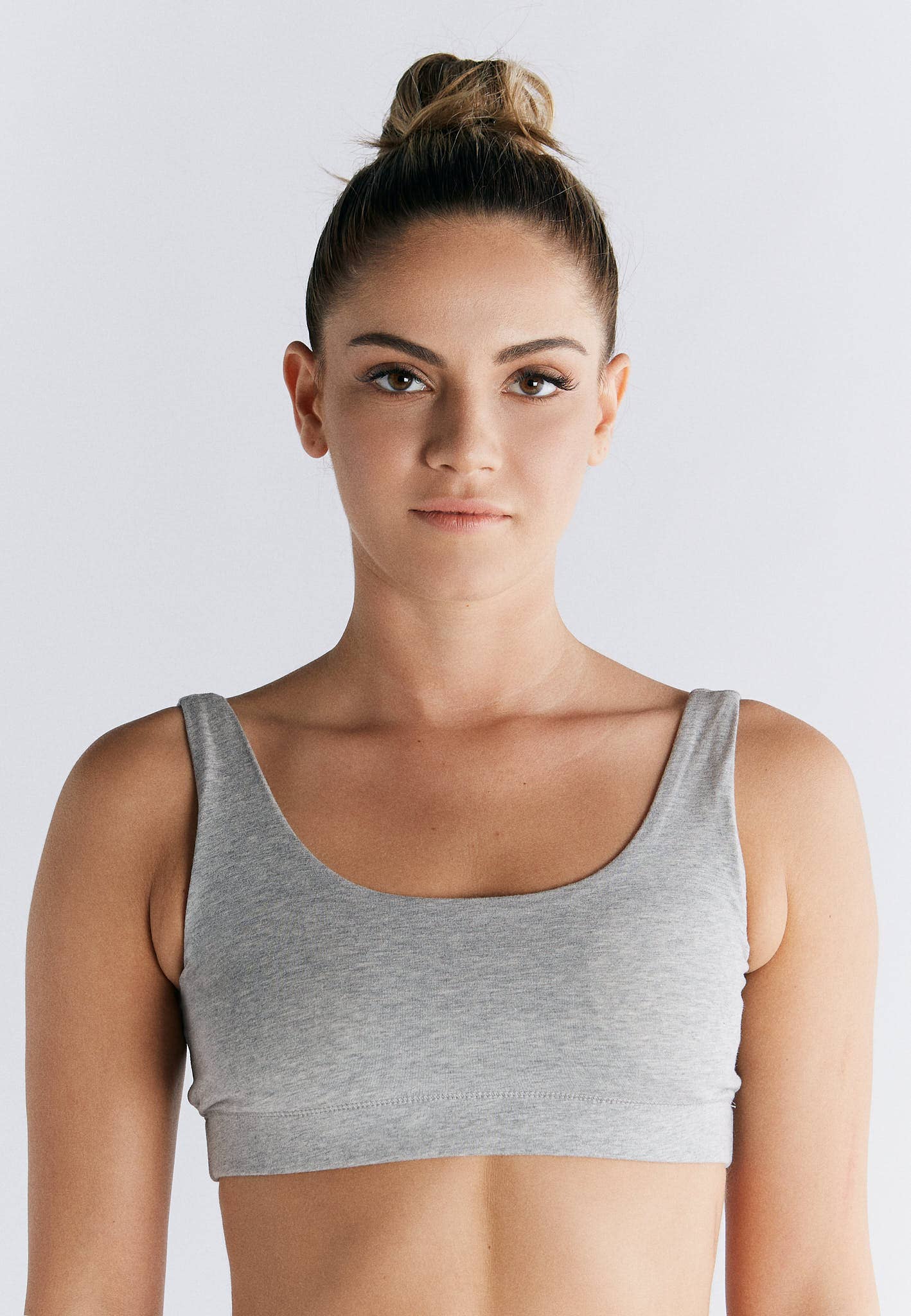 Organic Cotton Padded Bralette - M Grey