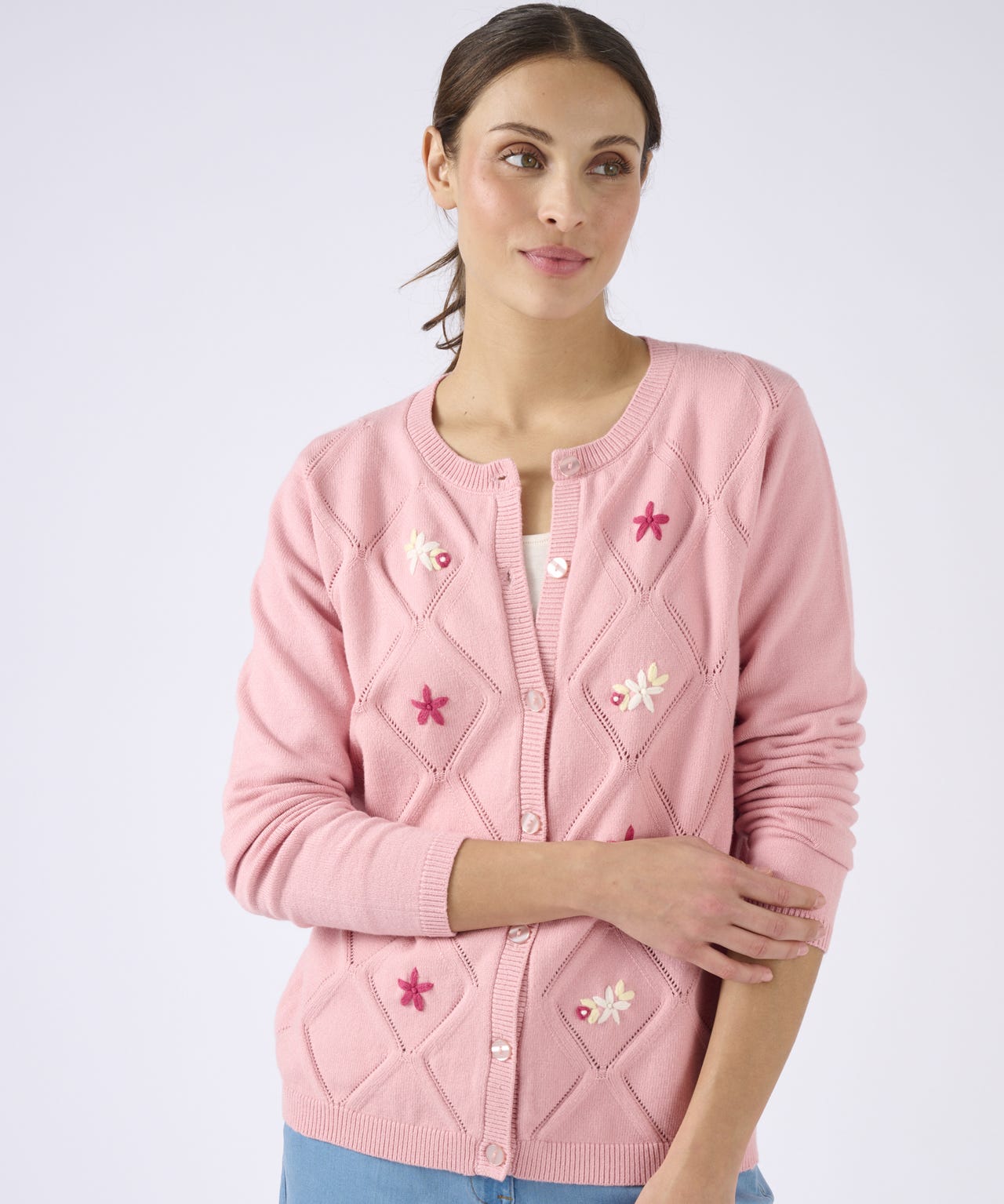 Damart Embroidered Cardigan