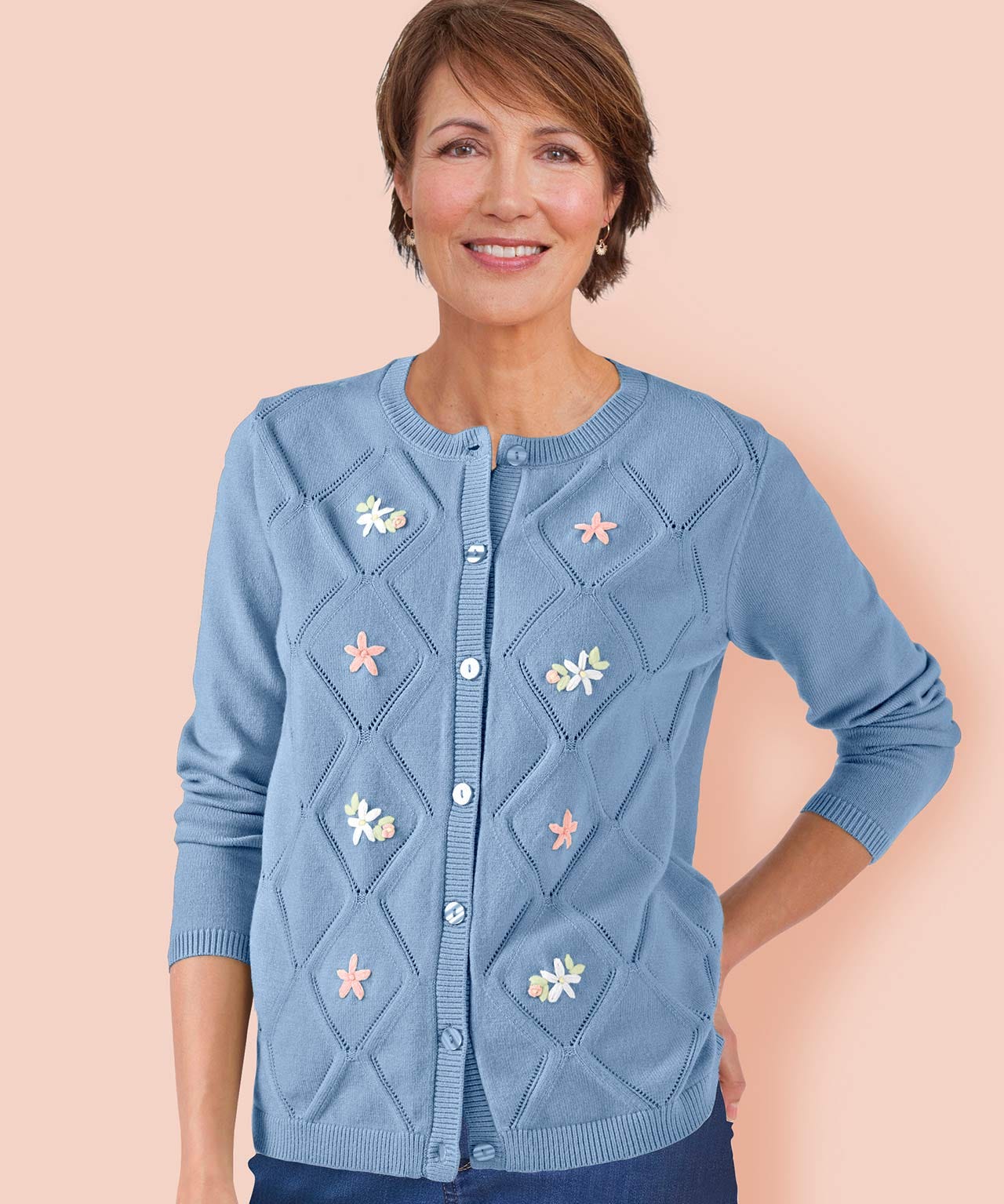 Damart Embroidered Cardigan