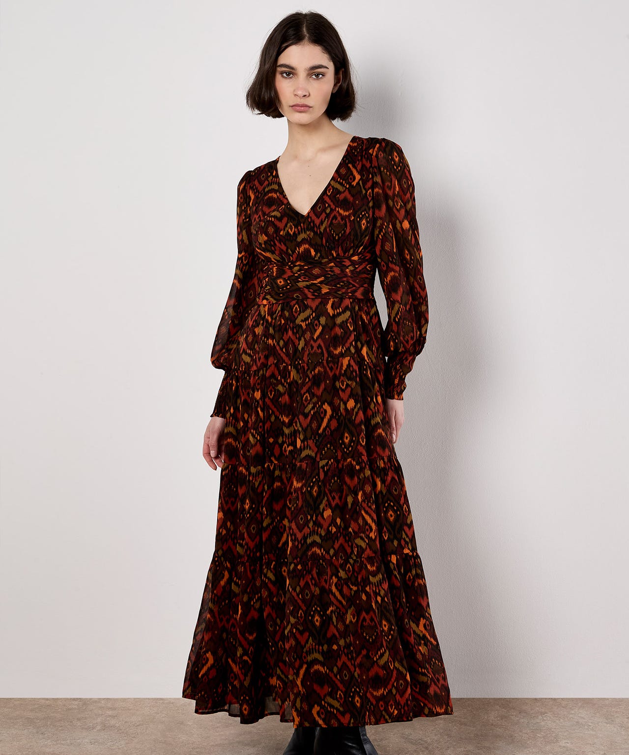 Damart Apricot Crossover Maxi Dress