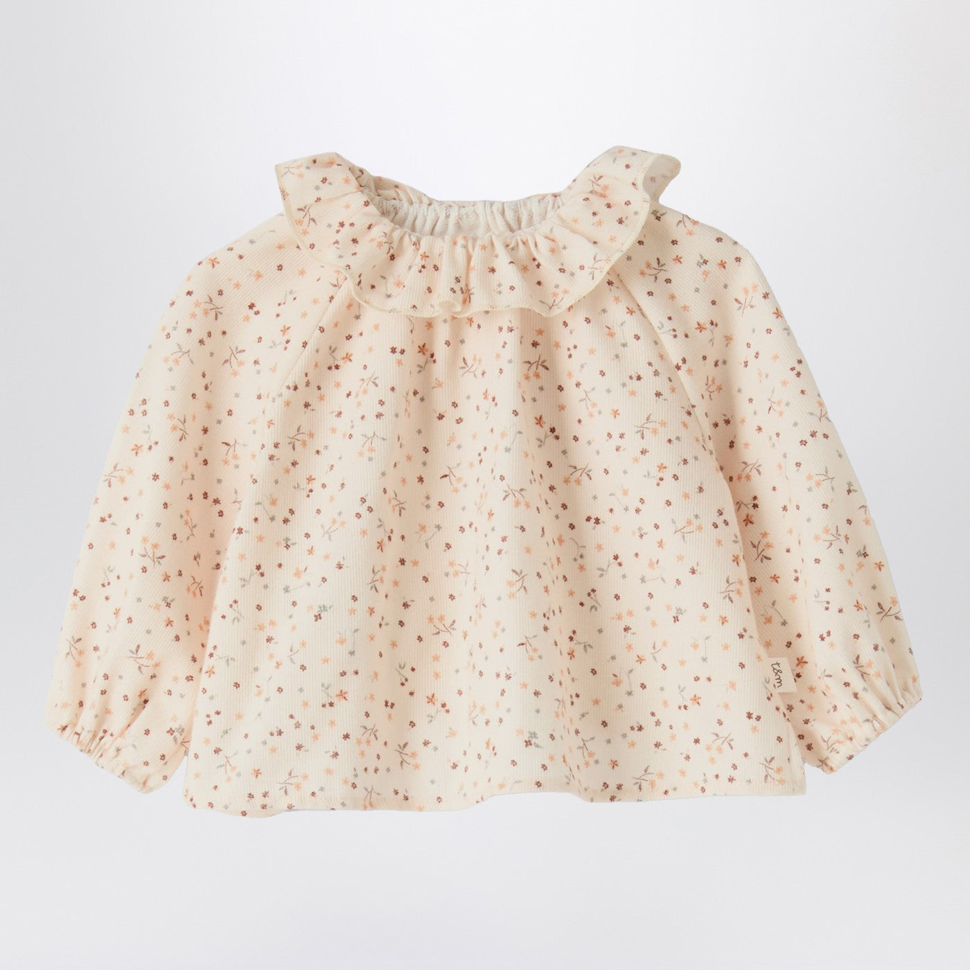 Cream blouse with floral print