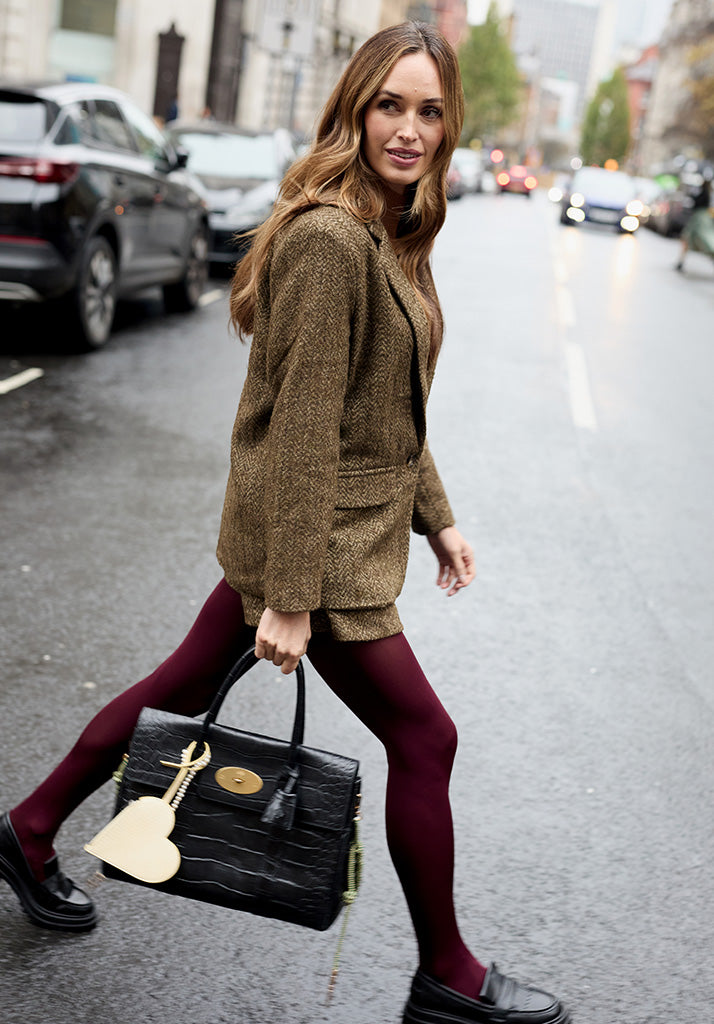 Harriet Tweed Tailored Blazer In Brown