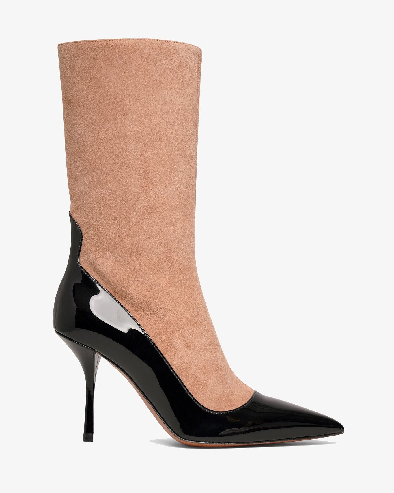 Short Boot black and beige short boots