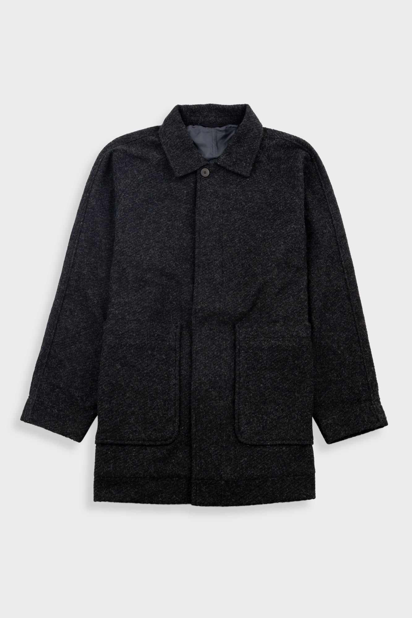 Car Coat - Charcoal Wool Twill