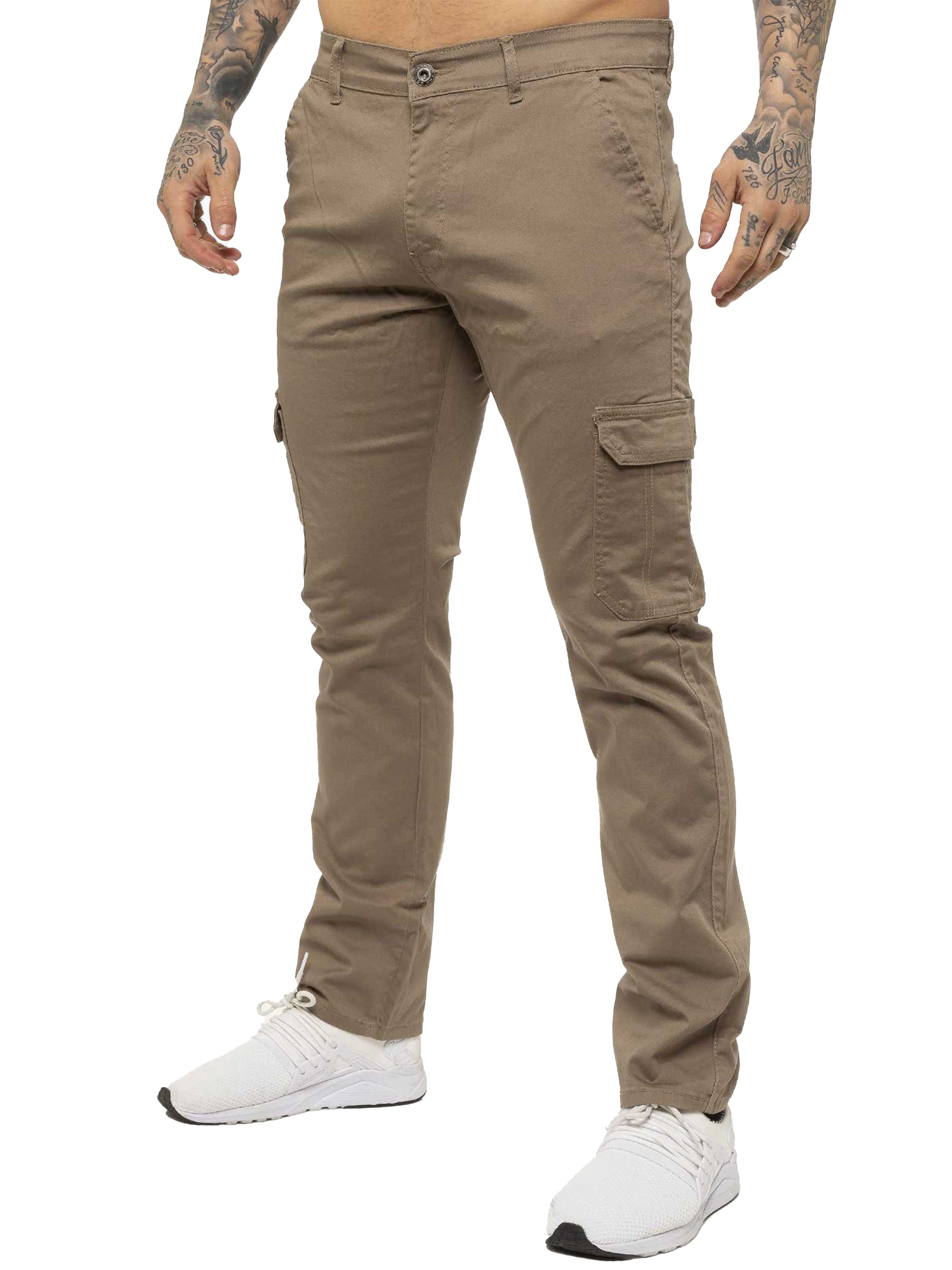 Mens Cargo Combat Slim Fit Trousers