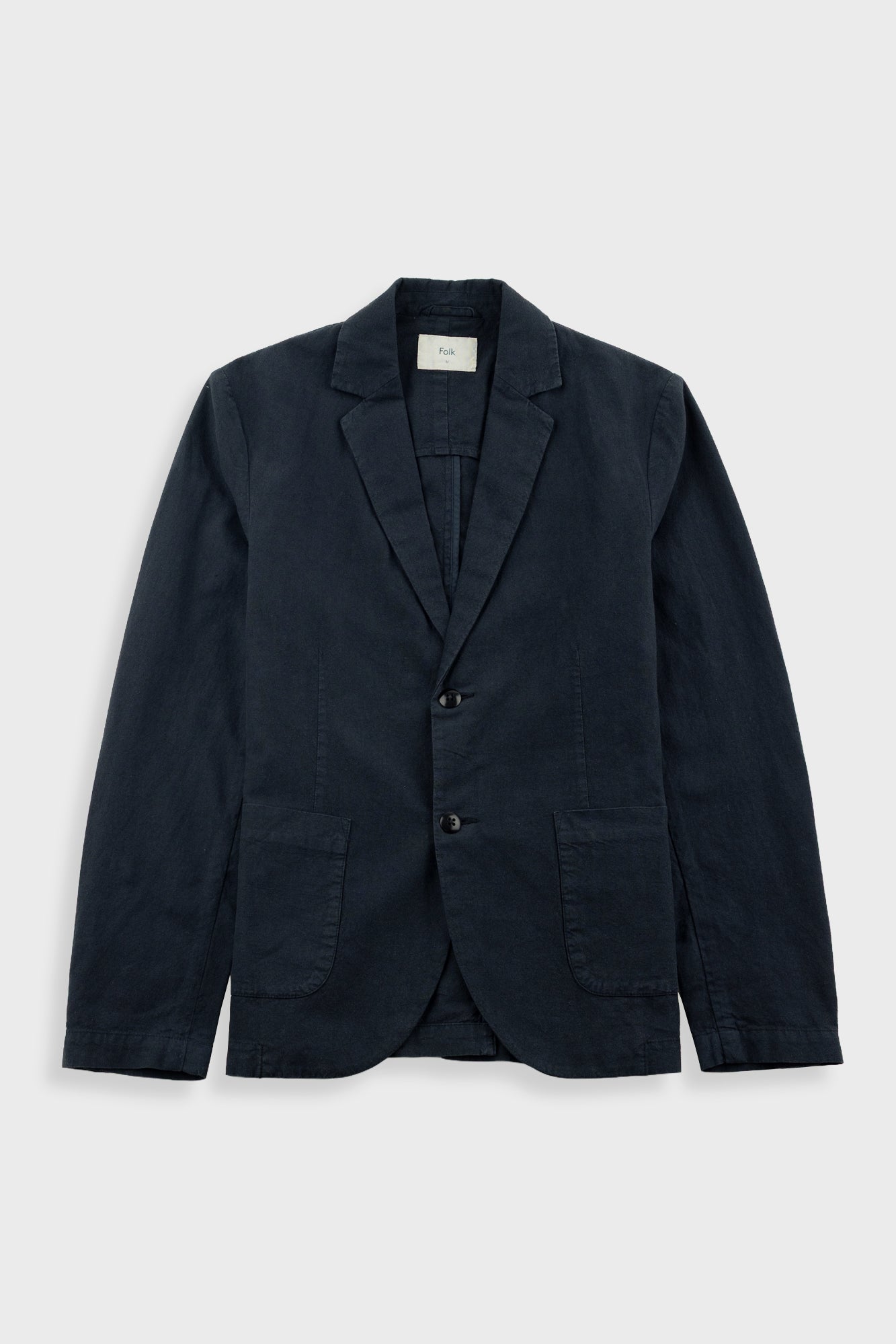 Cotton Linen Blazer - Soft Black