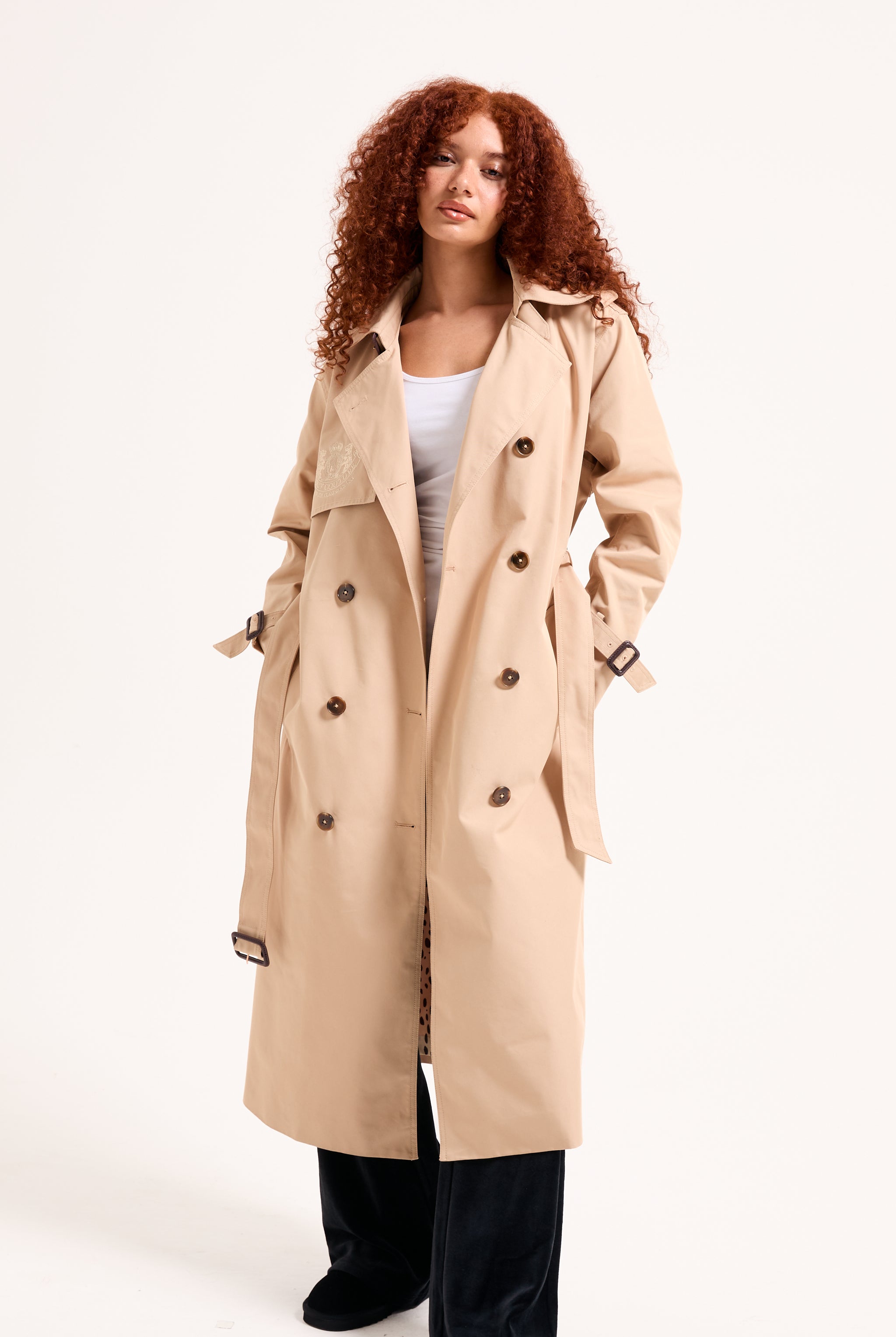 CAMEL COTTON TWILL TRENCH COAT - X Brown